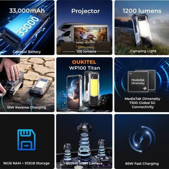 Смартфон Oukitel WP100 Titan 16/512Gb